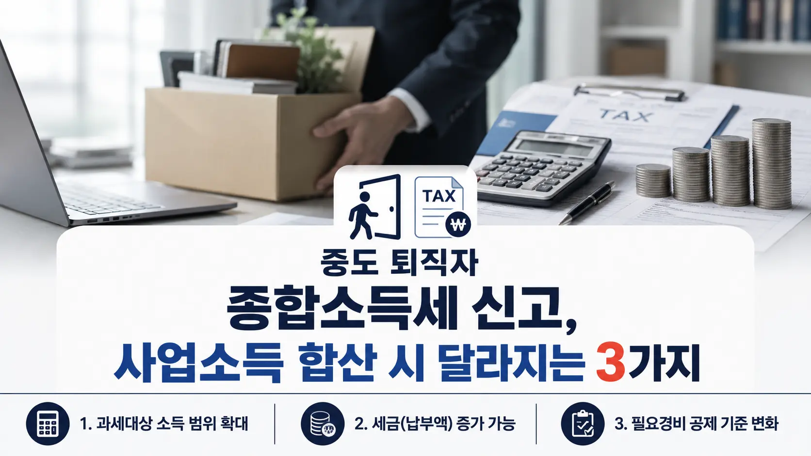 중도 퇴직자 종합소득세 신고, 사업소득 합산 시 달라지는 3가지