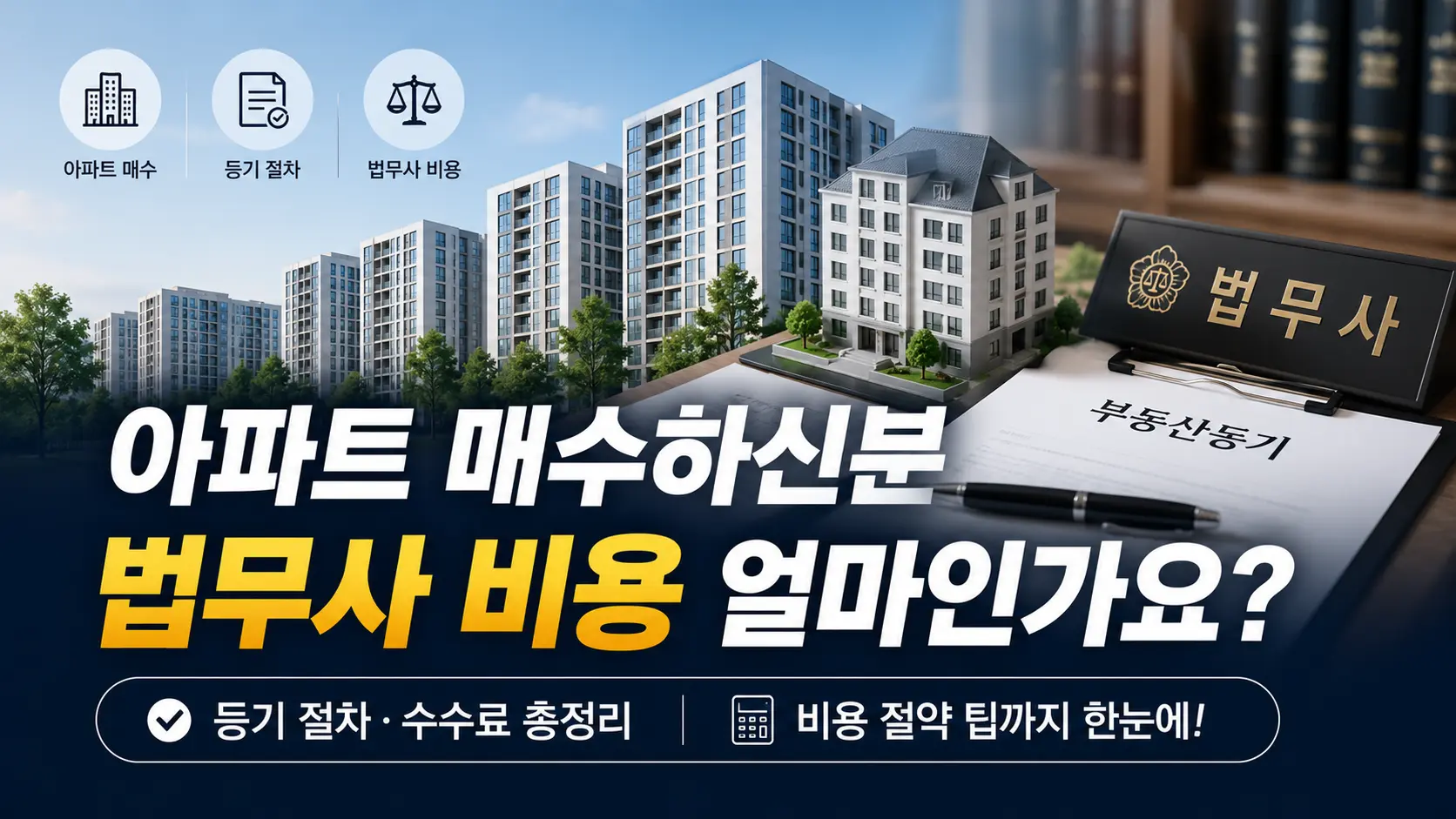 아파트 매수하신분 법무사 비용 얼마인가요?